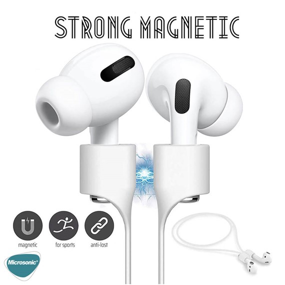 Microsonic Apple AirPods 3 Manyetik Mıknatıslı Kulaklık İpi Turkuaz 6