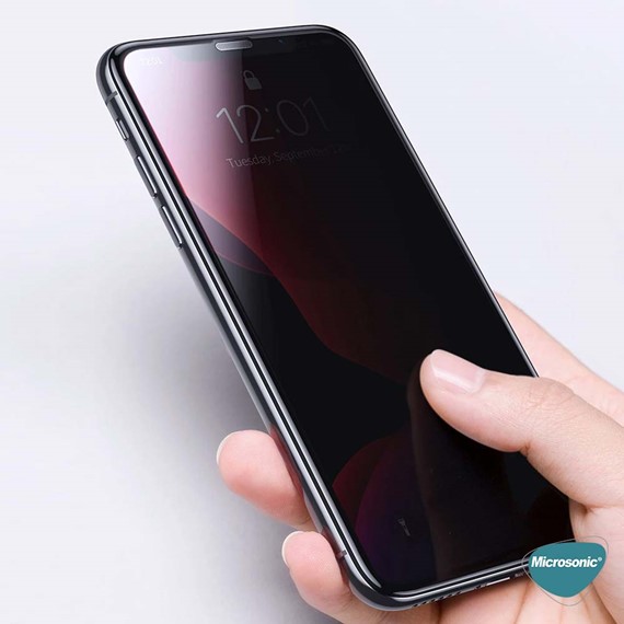Microsonic Samsung Galaxy A55 Privacy 5D Gizlilik Filtreli Cam Ekran Koruyucu Siyah 4