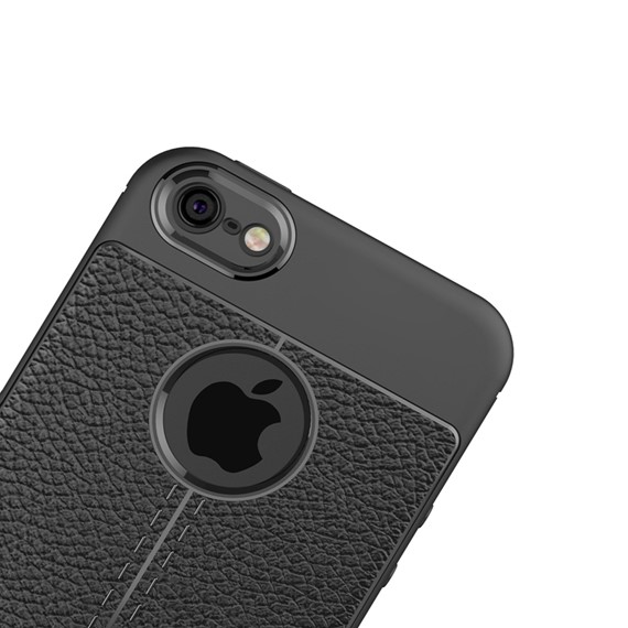 Microsonic Apple iPhone 5 5S Kılıf Deri Dokulu Silikon Kırmızı 3