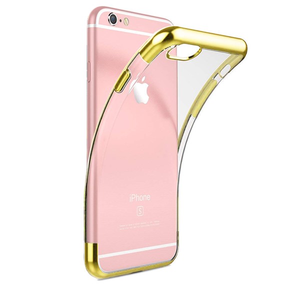 Microsonic Apple iPhone 6 Kılıf Skyfall Transparent Clear Gold 2