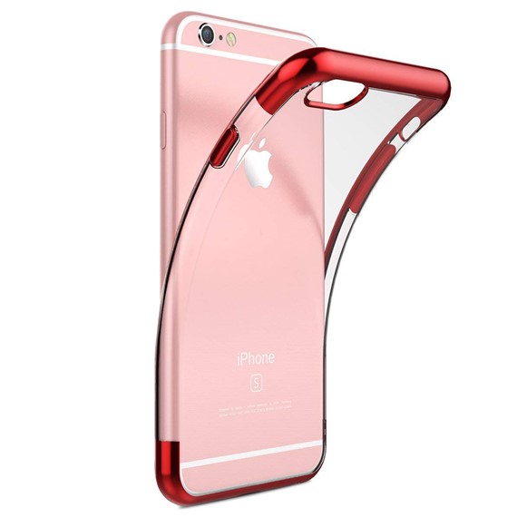 Microsonic Apple iPhone 6 Kılıf Skyfall Transparent Clear Kırmızı 2