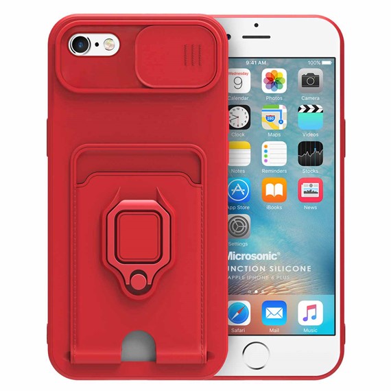 Microsonic Apple iPhone 6 Plus Kılıf Multifunction Silicone Kırmızı 1