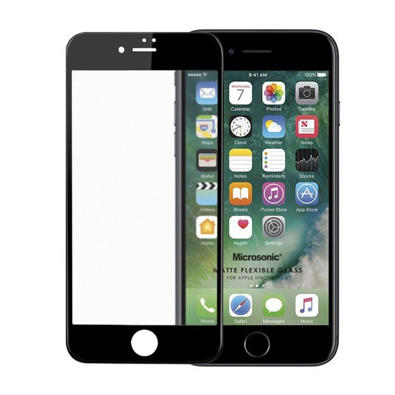Microsonic Apple iPhone 7 Seramik Matte Flexible Ekran Koruyucu Siyah 2