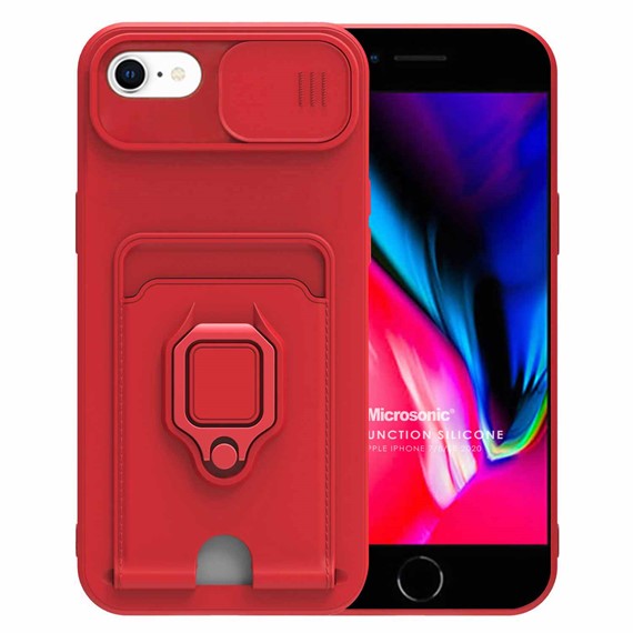 Microsonic Apple iPhone SE 2020 Kılıf Multifunction Silicone Kırmızı 1