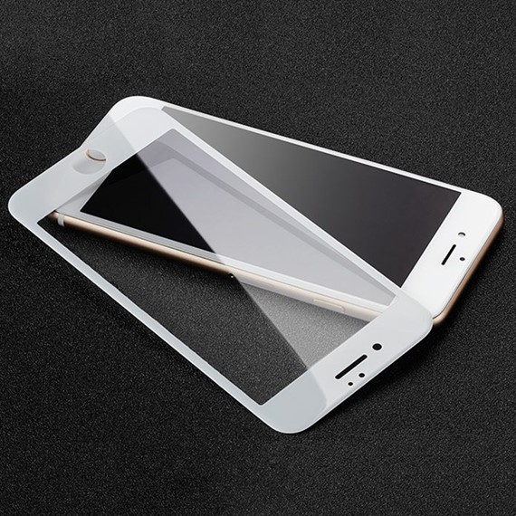 Microsonic iPhone 7 Plus 3D Kavisli Temperli Cam Full Ekran koruyucu Kırılmaz Film Beyaz 2
