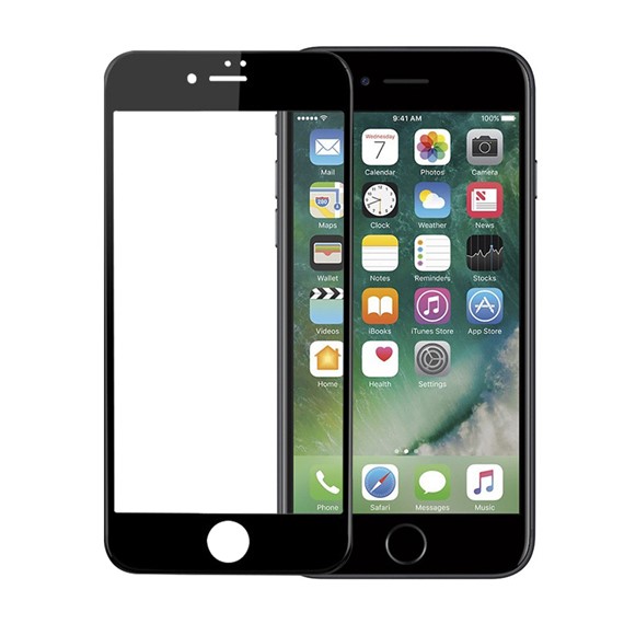 Microsonic iPhone 7 3D Kavisli Temperli Cam Full Ekran koruyucu Kırılmaz Film Siyah 1