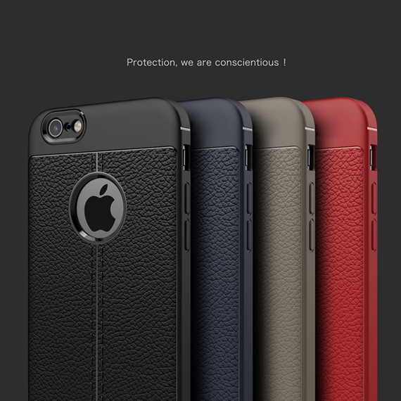 Microsonic Apple iPhone 7 Kılıf Deri Dokulu Silikon Kırmızı 4