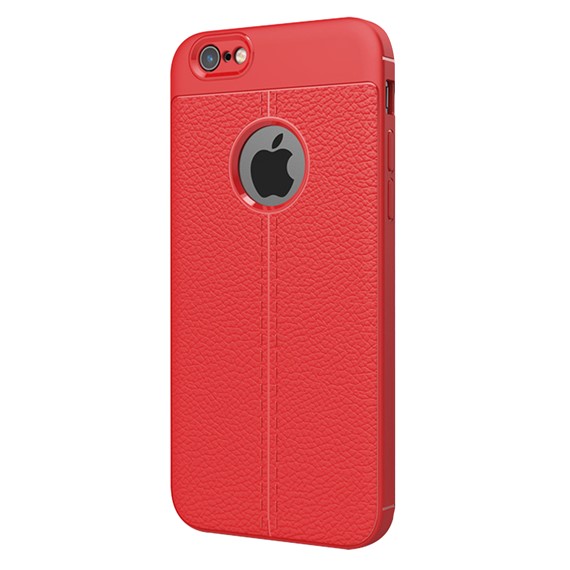 Microsonic Apple iPhone 7 Kılıf Deri Dokulu Silikon Kırmızı 2