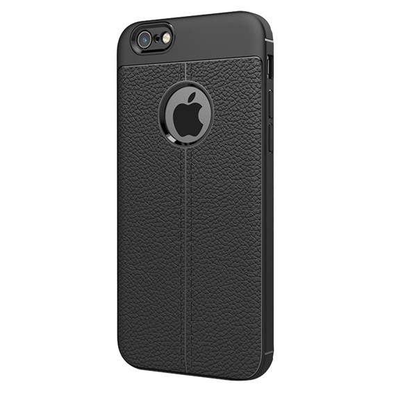 Microsonic Apple iPhone 7 Kılıf Deri Dokulu Silikon Siyah 2
