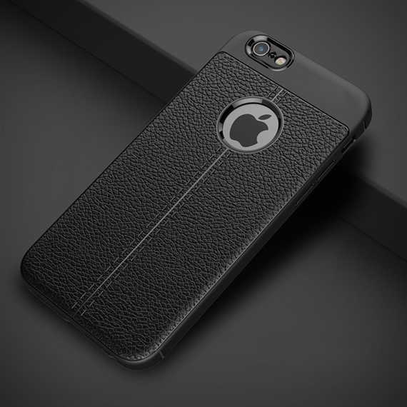 Microsonic Apple iPhone 7 Kılıf Deri Dokulu Silikon Siyah 3