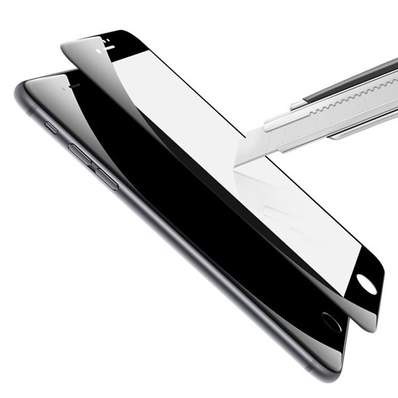 Microsonic Apple iPhone 8 Tam Kaplayan Temperli Cam Ekran koruyucu Kırılmaz Film Siyah 2