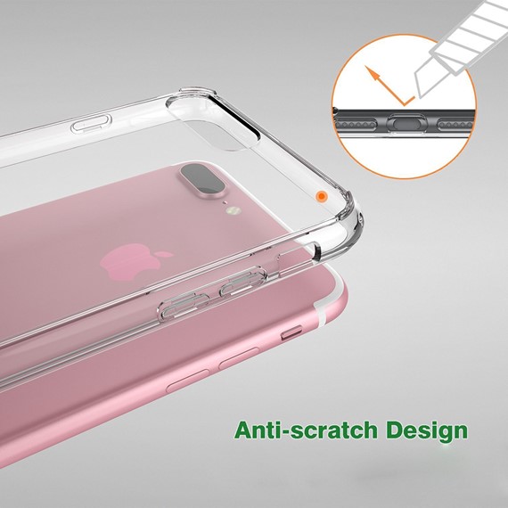 Microsonic Apple iPhone 8 Plus Kılıf Kristal Şeffaf 5