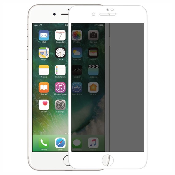 Microsonic Apple iPhone 8 Privacy 5D Gizlilik Filtreli Cam Ekran Koruyucu Beyaz 1