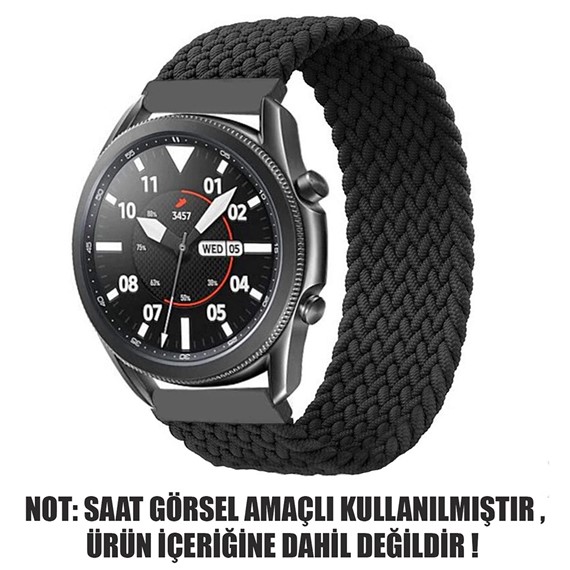 Microsonic Samsung Galaxy Watch Active 2 44mm Kordon Medium Size 155mm Braided Solo Loop Band Siyah 2