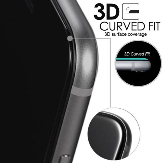Microsonic Huawei P9 Lite 2017 3D Kavisli Temperli Cam Ekran koruyucu Kırılmaz Film Beyaz 4