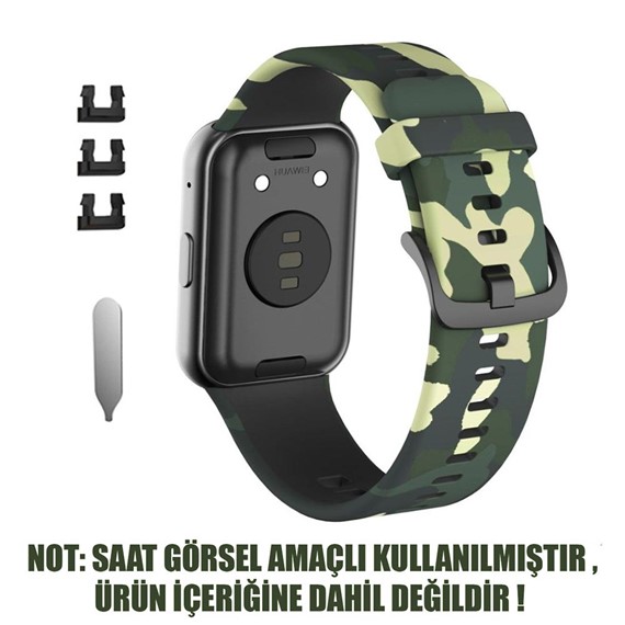 Microsonic Huawei Watch Fit Kordon Quick Buckle Band Camouflage Yeşil 2