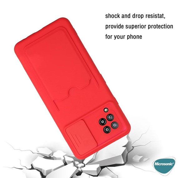 Microsonic Xiaomi Poco M5s Kılıf Inside Card Slot Kırmızı 8