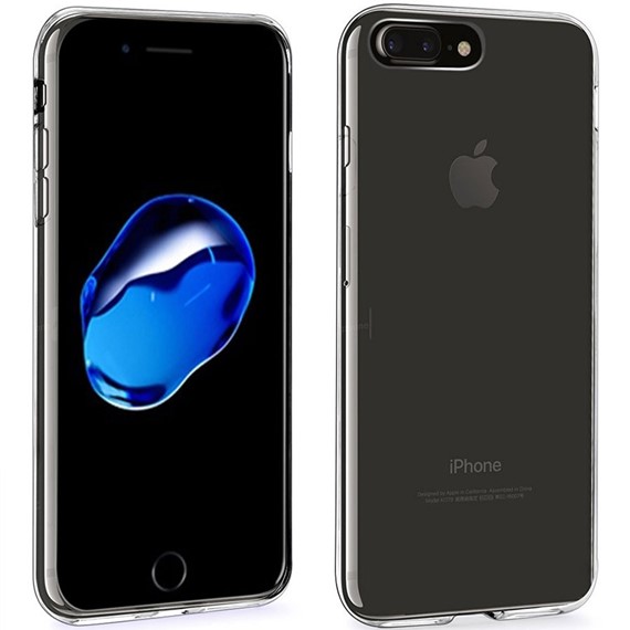Microsonic iPhone 8 Plus Kılıf Transparent Soft Beyaz 3