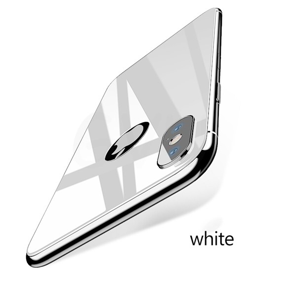 Microsonic Apple iPhone X Tam Kaplayan Arka Temperli Cam Ekran koruyucu Kırılmaz Film Beyaz 3