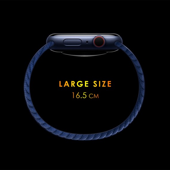 Microsonic Samsung Gear S3 Frontier Kordon Large Size 165mm Braided Solo Loop Band Lacivert 3