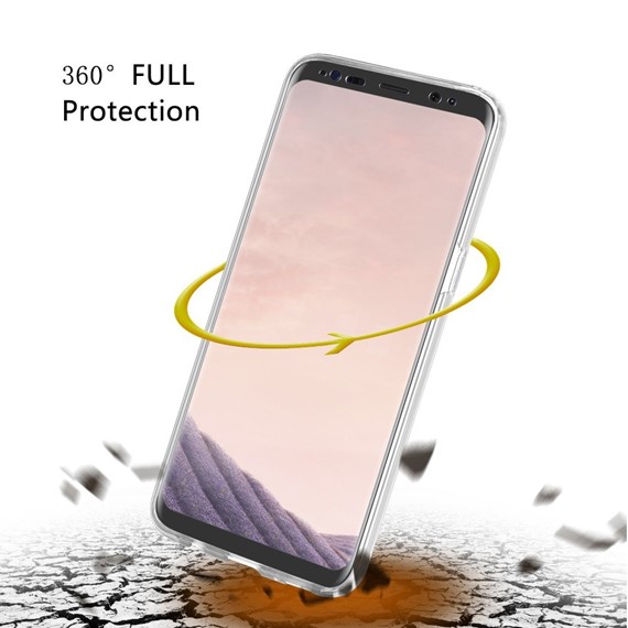 Microsonic Samsung Galaxy S8 Kılıf 6 tarafı tam full koruma 360 Clear Soft Şeffaf 3