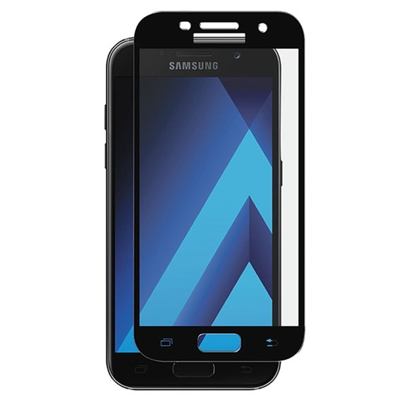 Microsonic Samsung Galaxy A3 2017 3D Kavisli Temperli Cam Ekran koruyucu Kırılmaz Film Siyah 1