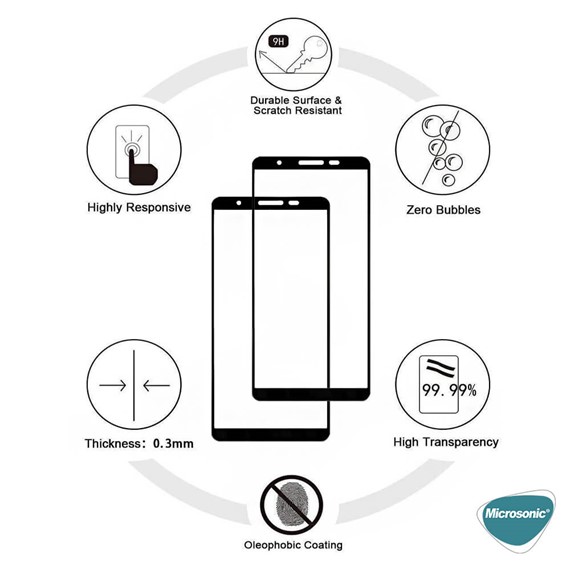 Microsonic Samsung Galaxy A01 Core Tam Kaplayan Temperli Cam Ekran Koruyucu Siyah 2