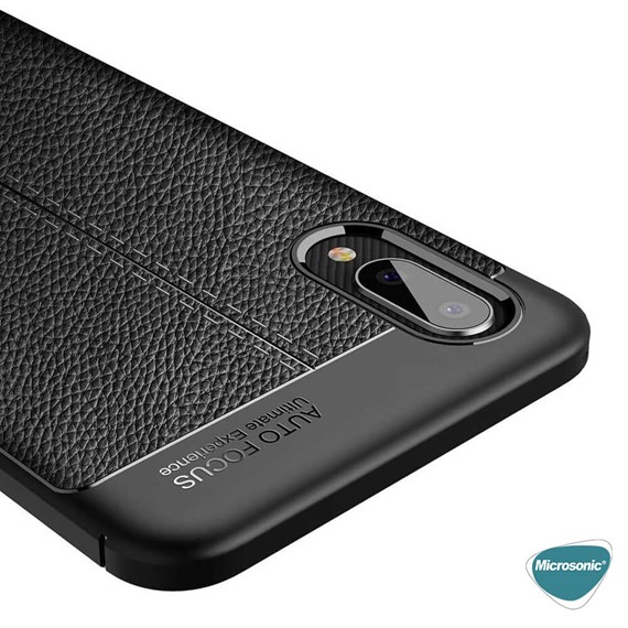 Microsonic Samsung Galaxy A02 Kılıf Deri Dokulu Silikon Siyah 4