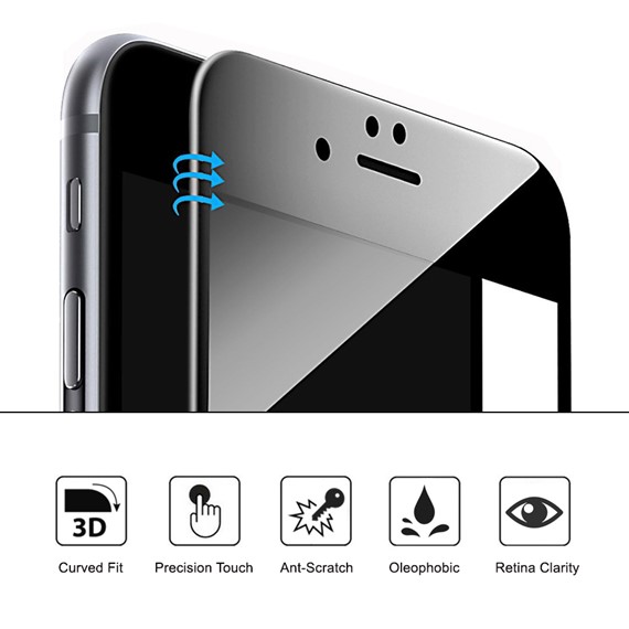 Microsonic Samsung Galaxy A3 2017 3D Kavisli Temperli Cam Ekran koruyucu Kırılmaz Film Siyah 2