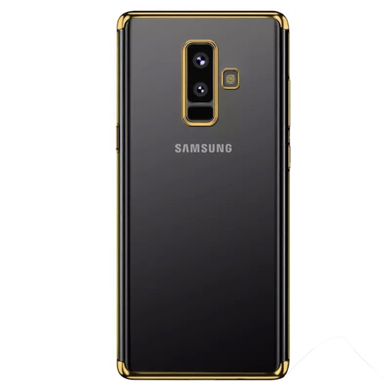 Microsonic Samsung Galaxy A6 Plus 2018 Kılıf Skyfall Transparent Clear Gold 2
