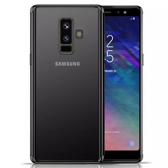 Microsonic Samsung Galaxy A6 Plus 2018 Kılıf Skyfall Transparent Clear Siyah 1