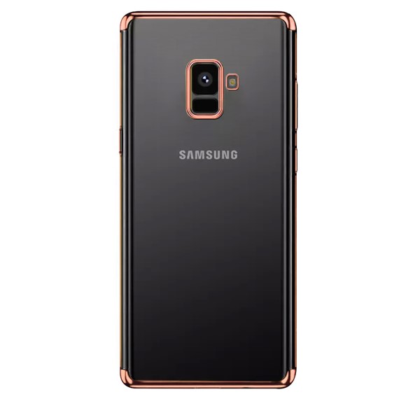 Microsonic Samsung Galaxy A8 2018 Kılıf Skyfall Transparent Clear Rose Gold 2