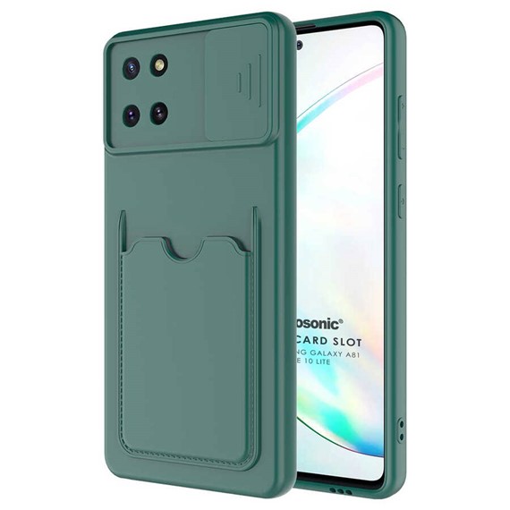 Microsonic Samsung Galaxy A81 Kılıf Inside Card Slot Koyu Yeşil 1