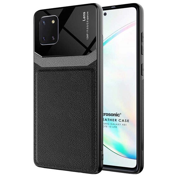 Microsonic Samsung Galaxy A81 Kılıf Uniq Leather Siyah 1