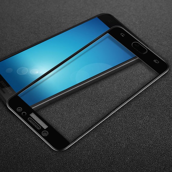 Microsonic Samsung Galaxy C8 Tam Kaplayan Temperli Cam Ekran koruyucu Kırılmaz Film Siyah 2