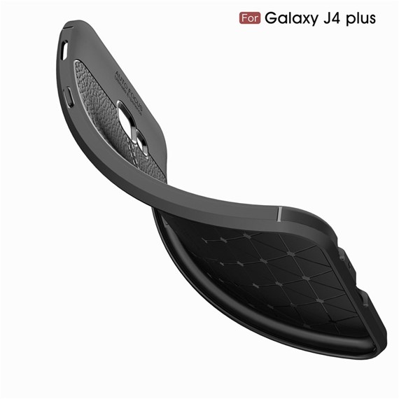 Microsonic Samsung Galaxy J4 Core Kılıf Deri Dokulu Silikon Siyah 3