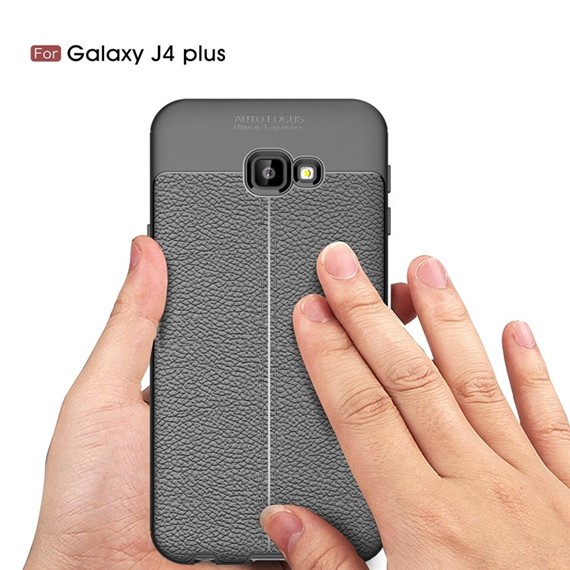 Microsonic Samsung Galaxy J4 Core Kılıf Deri Dokulu Silikon Siyah 5