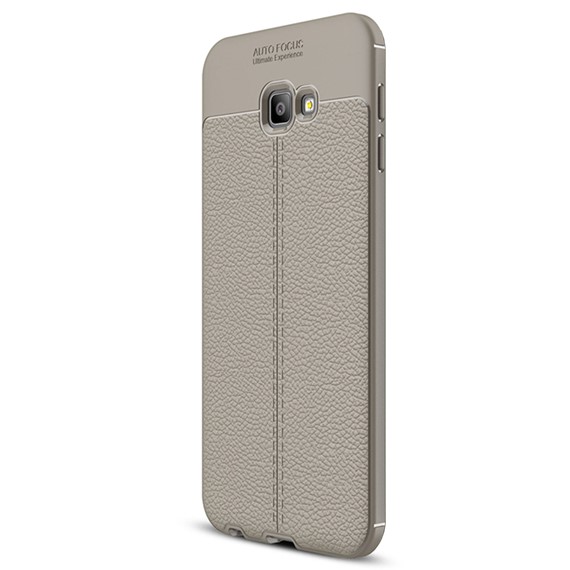Microsonic Samsung Galaxy J4 Core Kılıf Deri Dokulu Silikon Gri 2