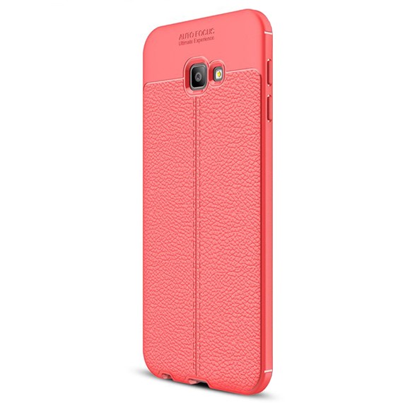 Microsonic Samsung Galaxy J4 Core Kılıf Deri Dokulu Silikon Kırmızı 2