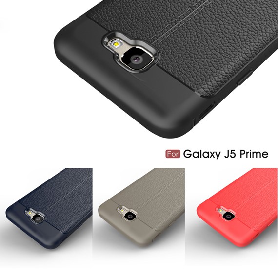Microsonic Samsung Galaxy J5 Prime Kılıf Deri Dokulu Silikon Kırmızı 4