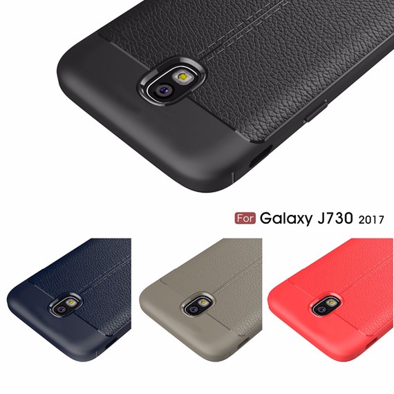 Microsonic Samsung Galaxy J5 Pro Kılıf Deri Dokulu Silikon Kırmızı 5
