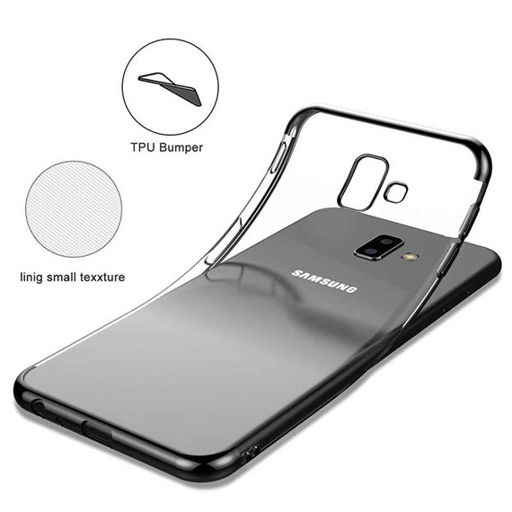Microsonic Samsung Galaxy J6 Plus Kılıf Skyfall Transparent Clear Gold 3