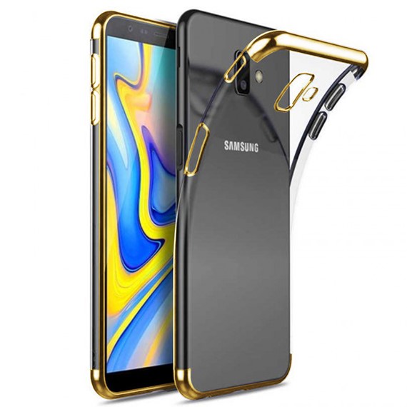 Microsonic Samsung Galaxy J6 Plus Kılıf Skyfall Transparent Clear Gold 1