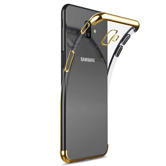 Microsonic Samsung Galaxy J6 Plus Kılıf Skyfall Transparent Clear Gold 2