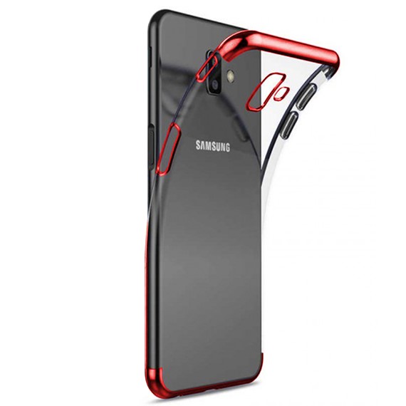 Microsonic Samsung Galaxy J6 Plus Kılıf Skyfall Transparent Clear Kırmızı 2