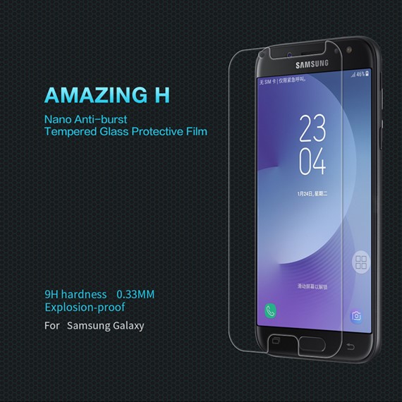 Microsonic Samsung Galaxy J7 Pro Temperli Cam Ekran koruyucu Kırılmaz film 2