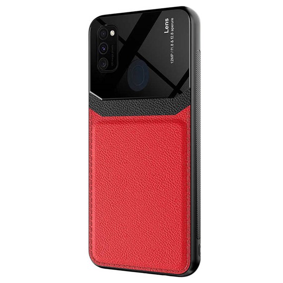Microsonic Samsung Galaxy M21 Kılıf Uniq Leather Kırmızı 2