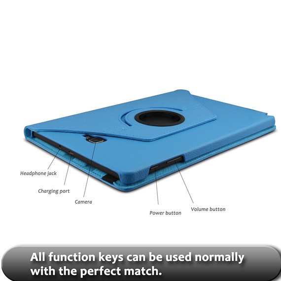 Microsonic Samsung Galaxy Tab A 10 1 P580 Kılıf 360 Rotating Stand Deri Mavi 5