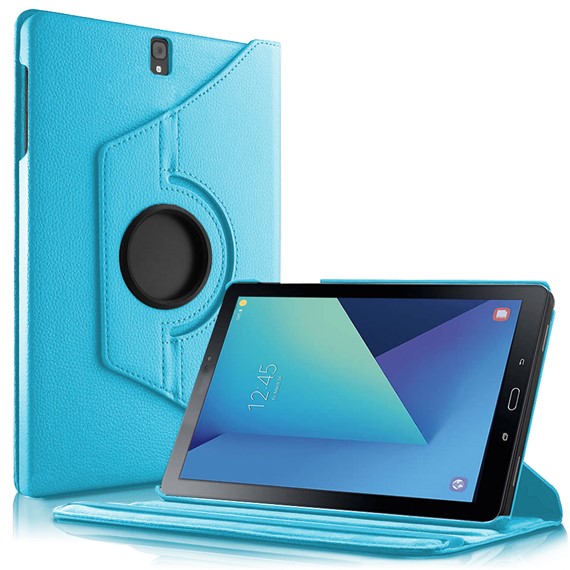Microsonic Samsung Galaxy Tab S3 9 7 T820 T825 Kılıf 360 Dönerli Stand Deri Mavi 1