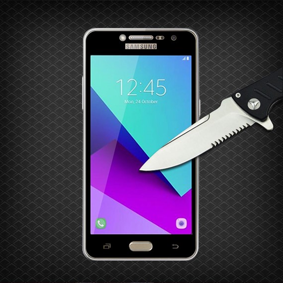 Microsonic Samsung Galaxy J2 Prime Tam Kaplayan Temperli Cam Ekran koruyucu Kırılmaz Film Siyah 2
